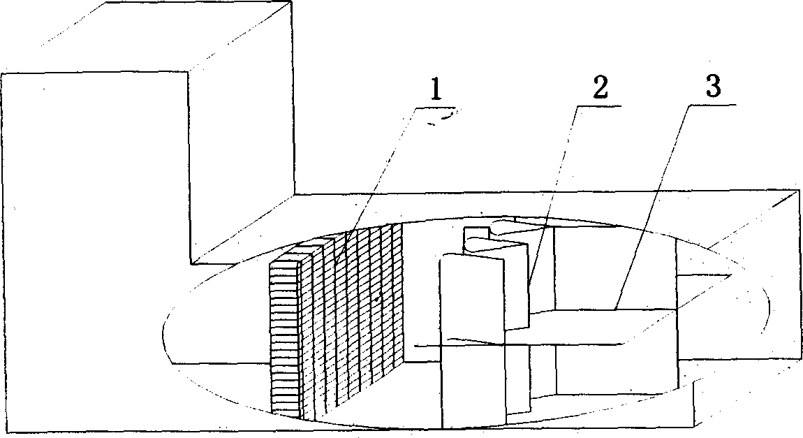 Multiple air channel air amount measuring method and device in large air channel