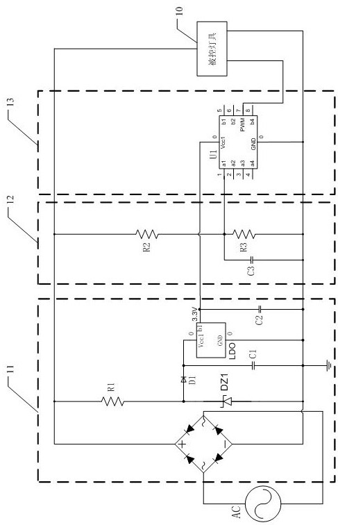 Constant power control device and constant power control method for LED lamps