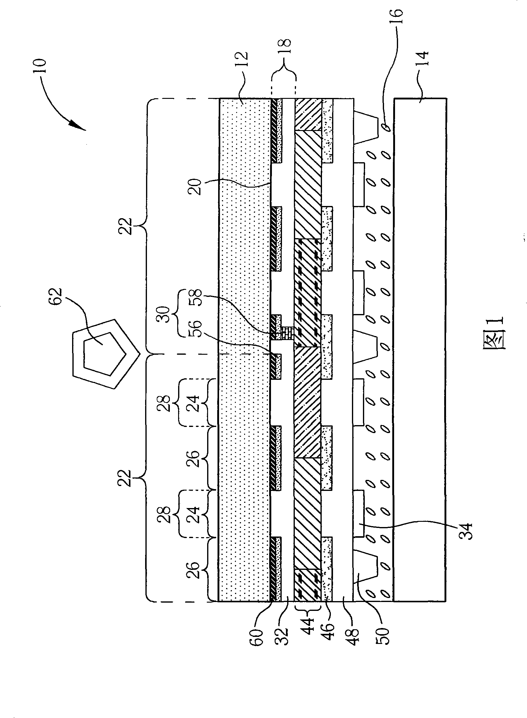 Structure of touch control type apparatus and touch control type display panel