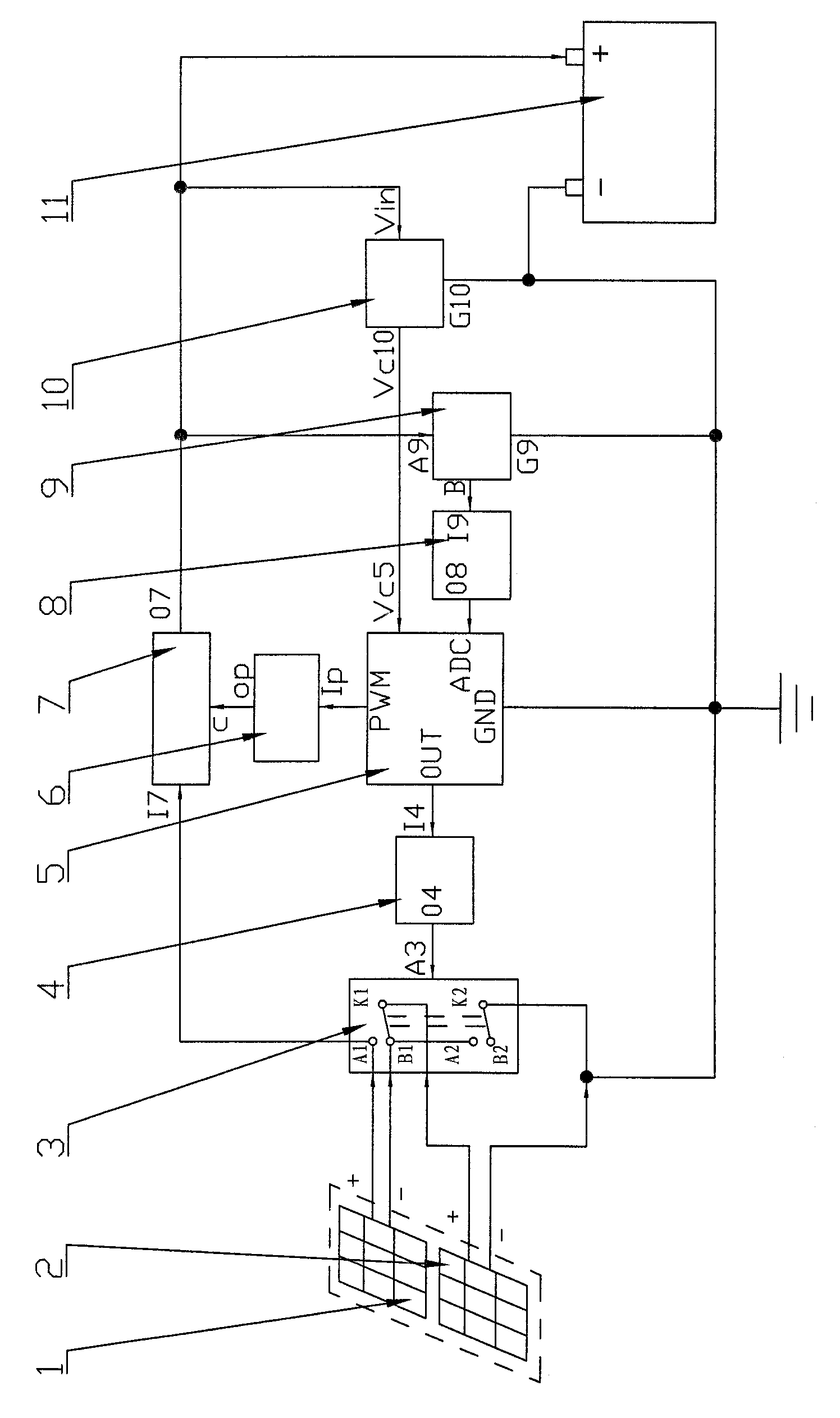 Device and method for improving charging efficiency of solar battery