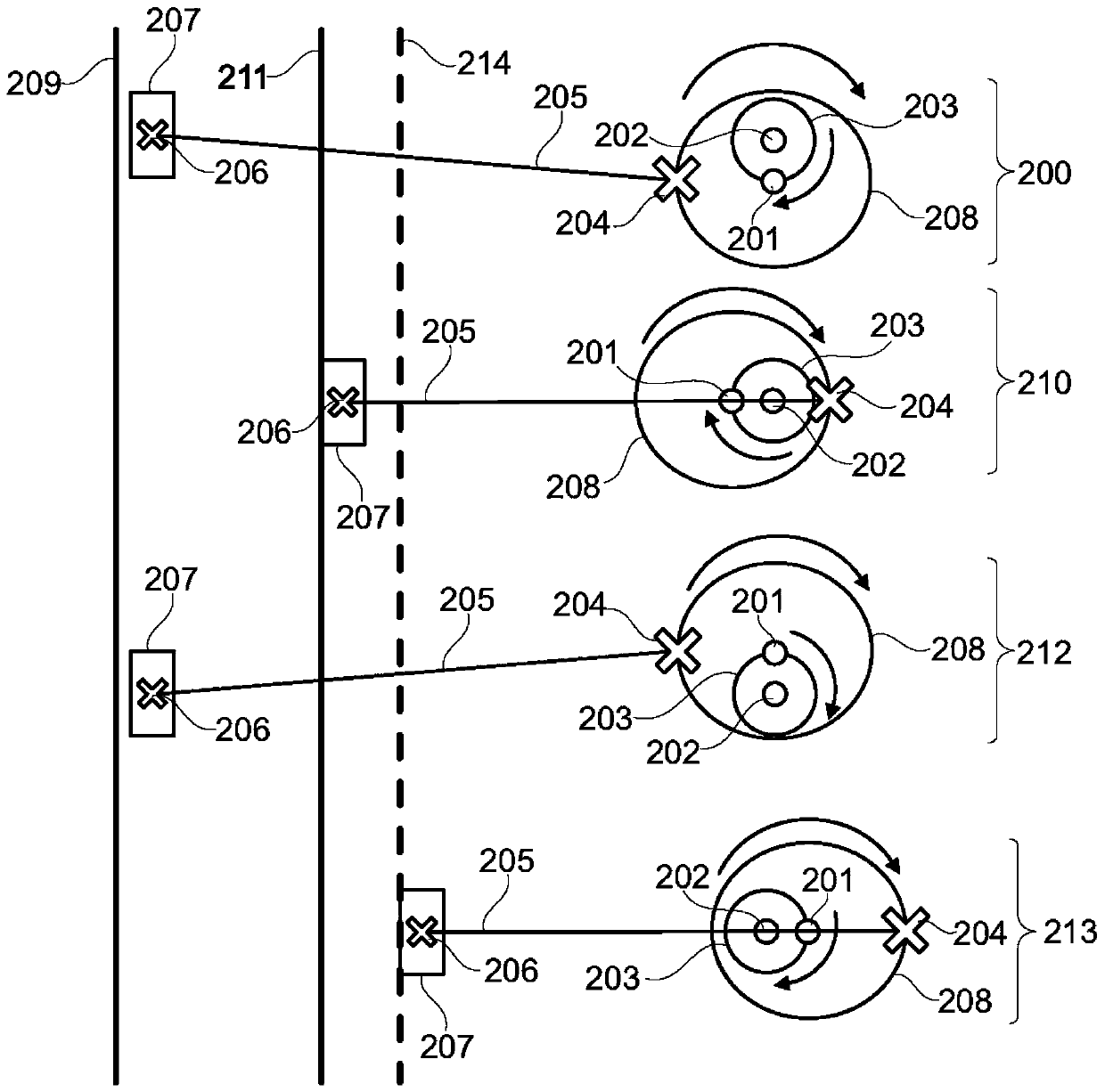 Crank drive device for an internal combustion engine, drive train and vehicle
