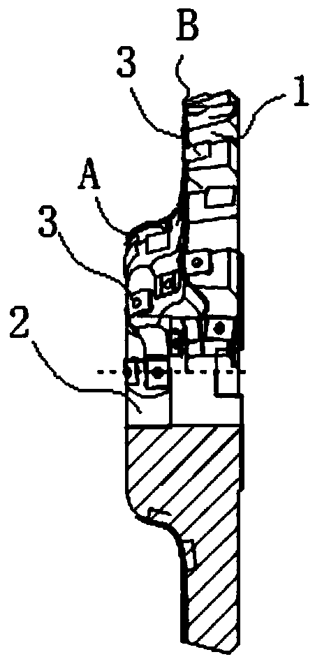 Integrated milling structure and method for working edge and rail top surface of turnout switch rail