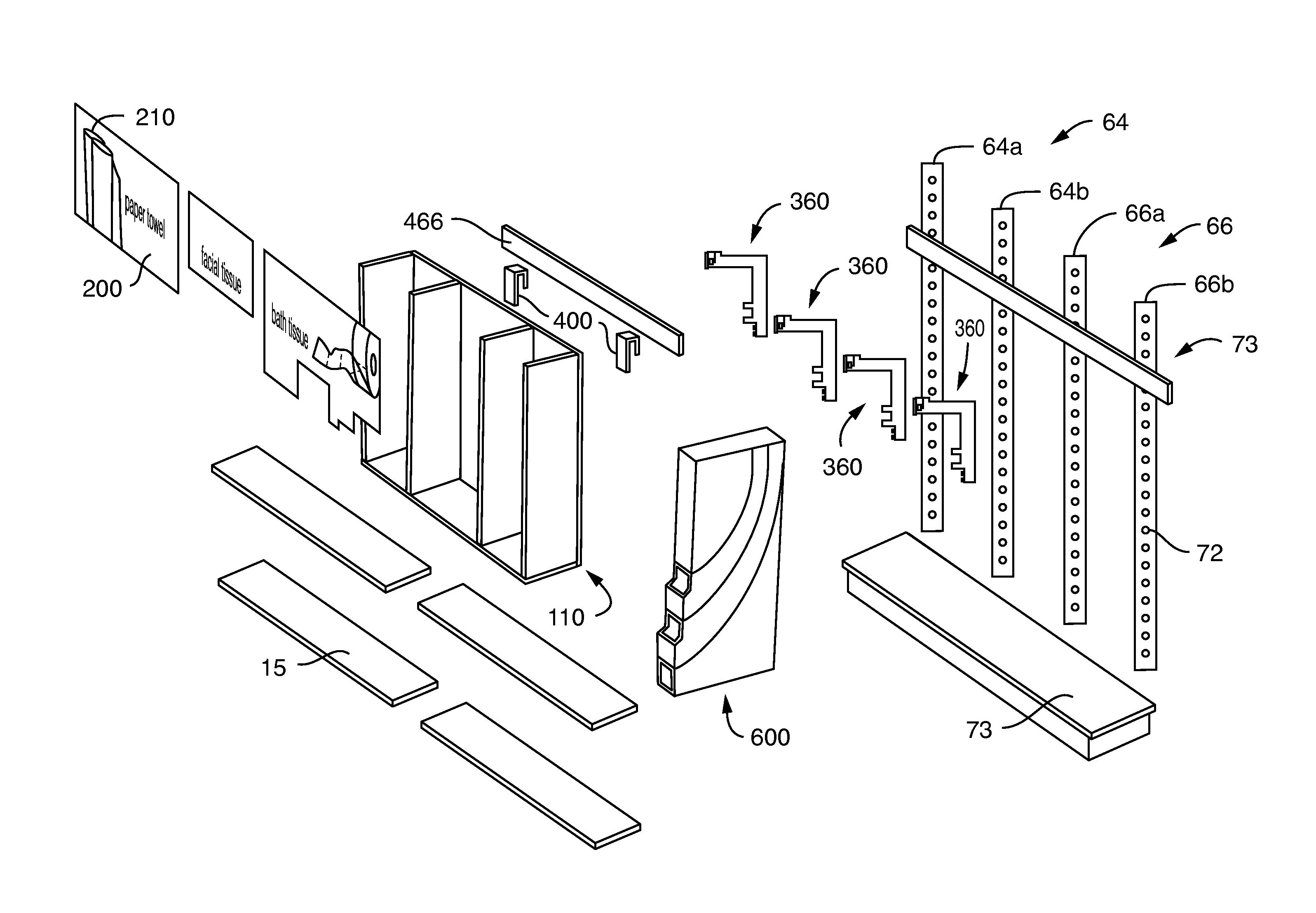 Gravity fed shelving display system