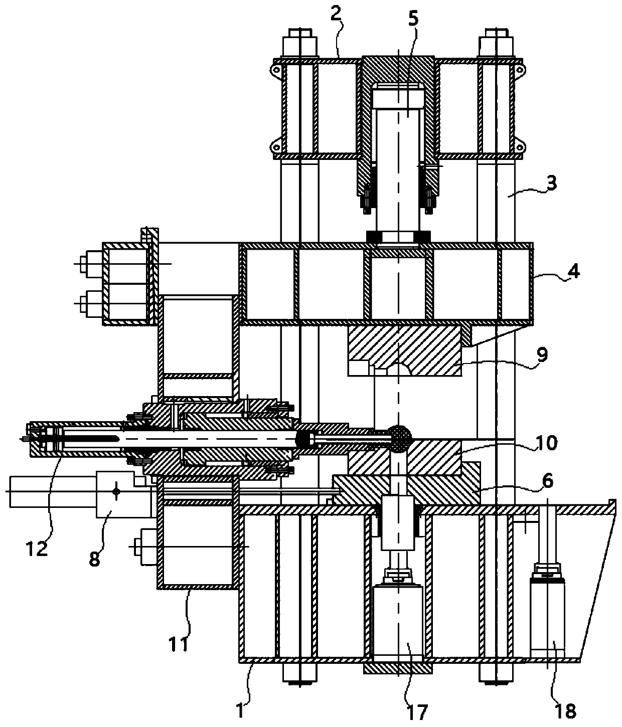 Multidirectional die-forging hydraulic press of novel structure