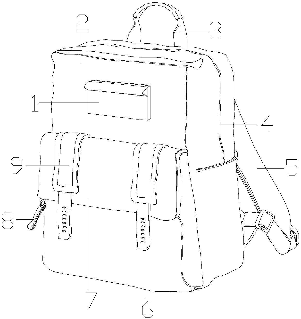 Schoolbag with clamping groove realizing convenient card swiping and external force protection