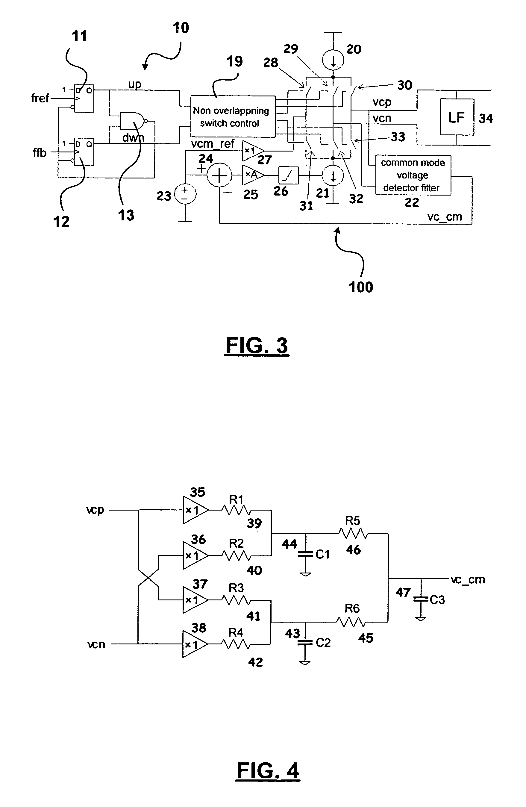 PLL phase/frequency detector with fully differential output charge pump