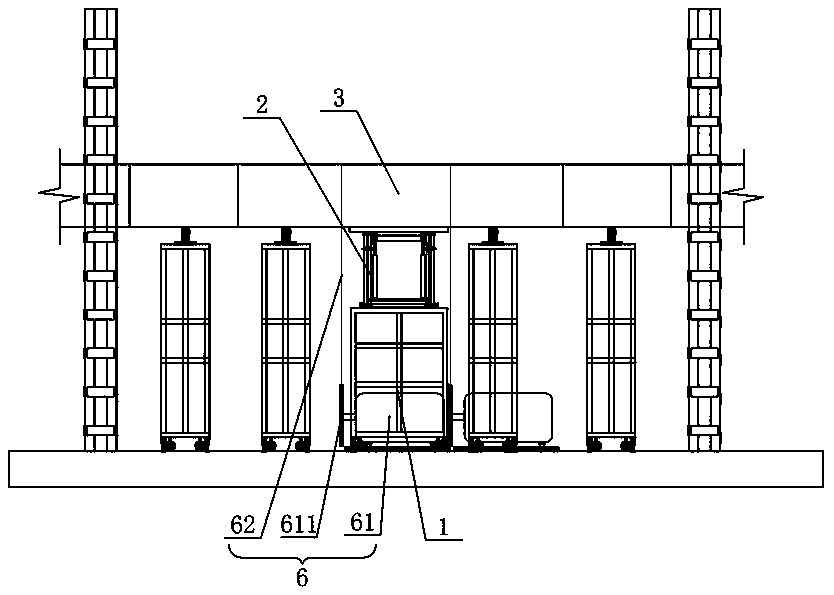 Construction method for dismounting reinforced concrete supporting beam with assistance of hydraulic lifting bearing platform