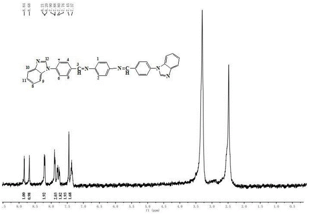 A kind of benzimidazole benzaldehyde acetal p-phenylenediamine bis-Schiff base and preparation method thereof