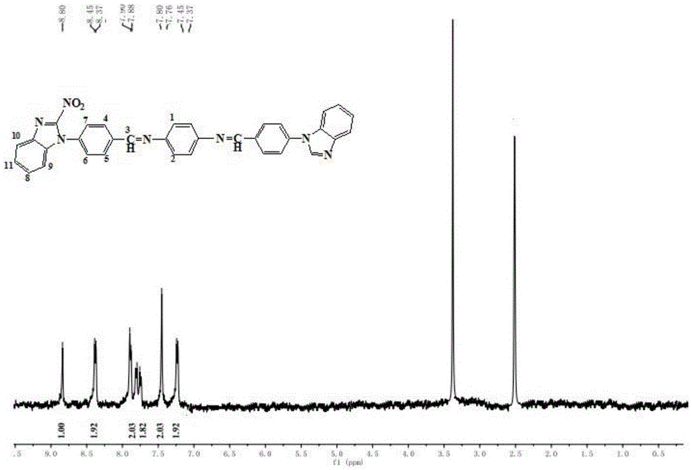 A kind of benzimidazole benzaldehyde acetal p-phenylenediamine bis-Schiff base and preparation method thereof