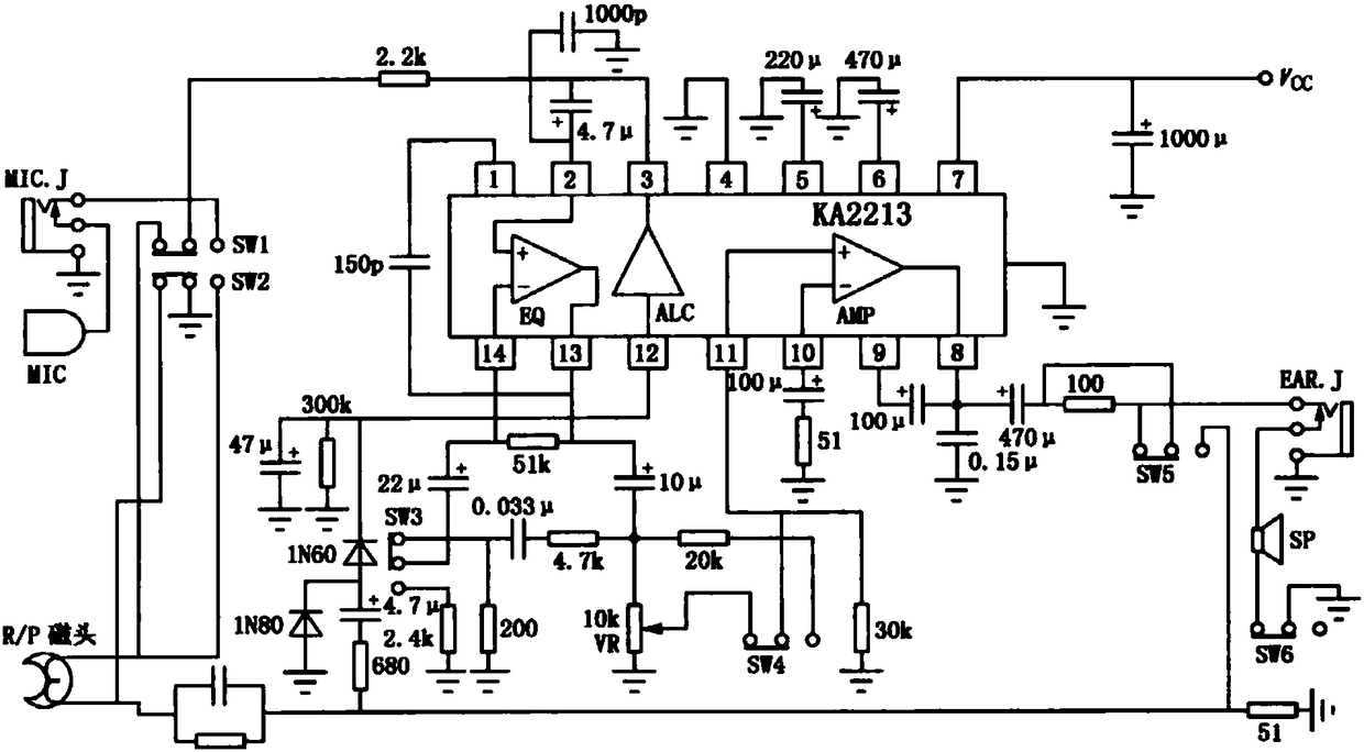 High-precision weak EEG (Electro Encephalo Graph) detection digital-analog hybrid control chip system