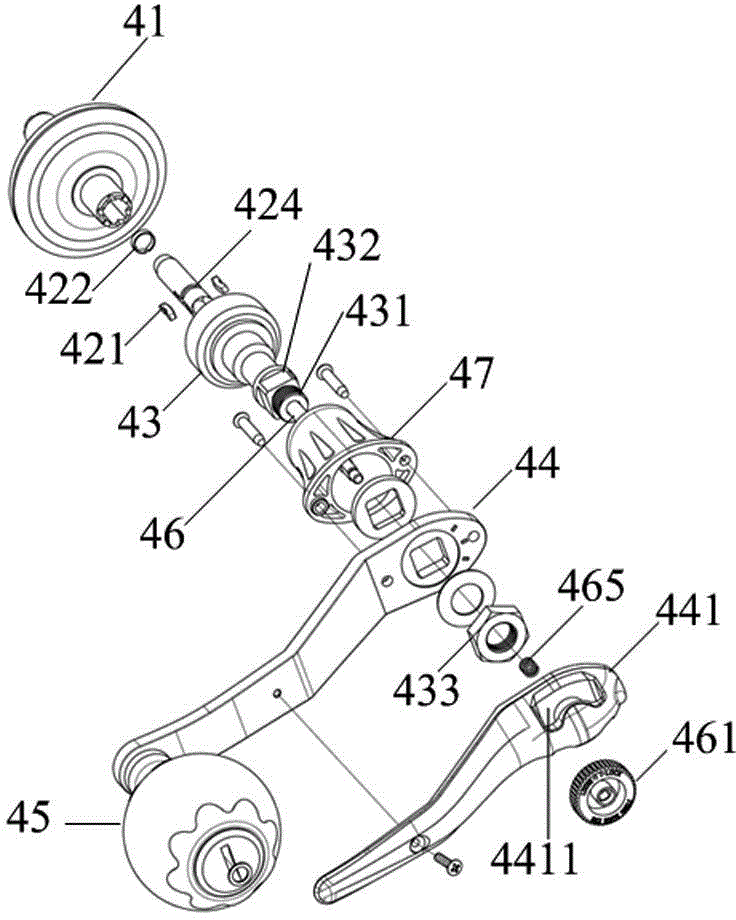 Fishing reel capable of assembling and disassembling rocker arm assembly through one hand