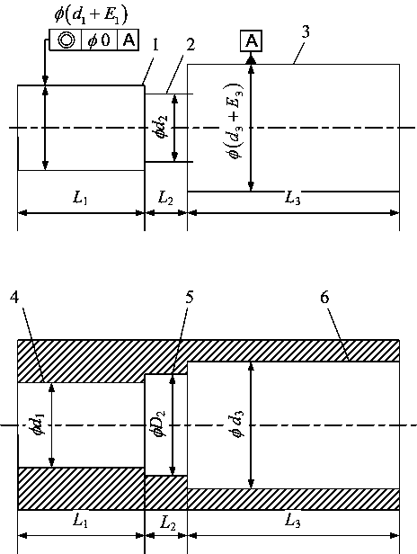 Method for precisely evaluating installability of two-section hole based on equal-precision principle