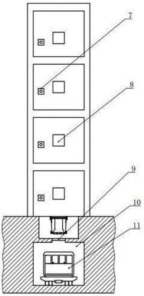 Vertical circulation type garbage collecting and automatic dumping device