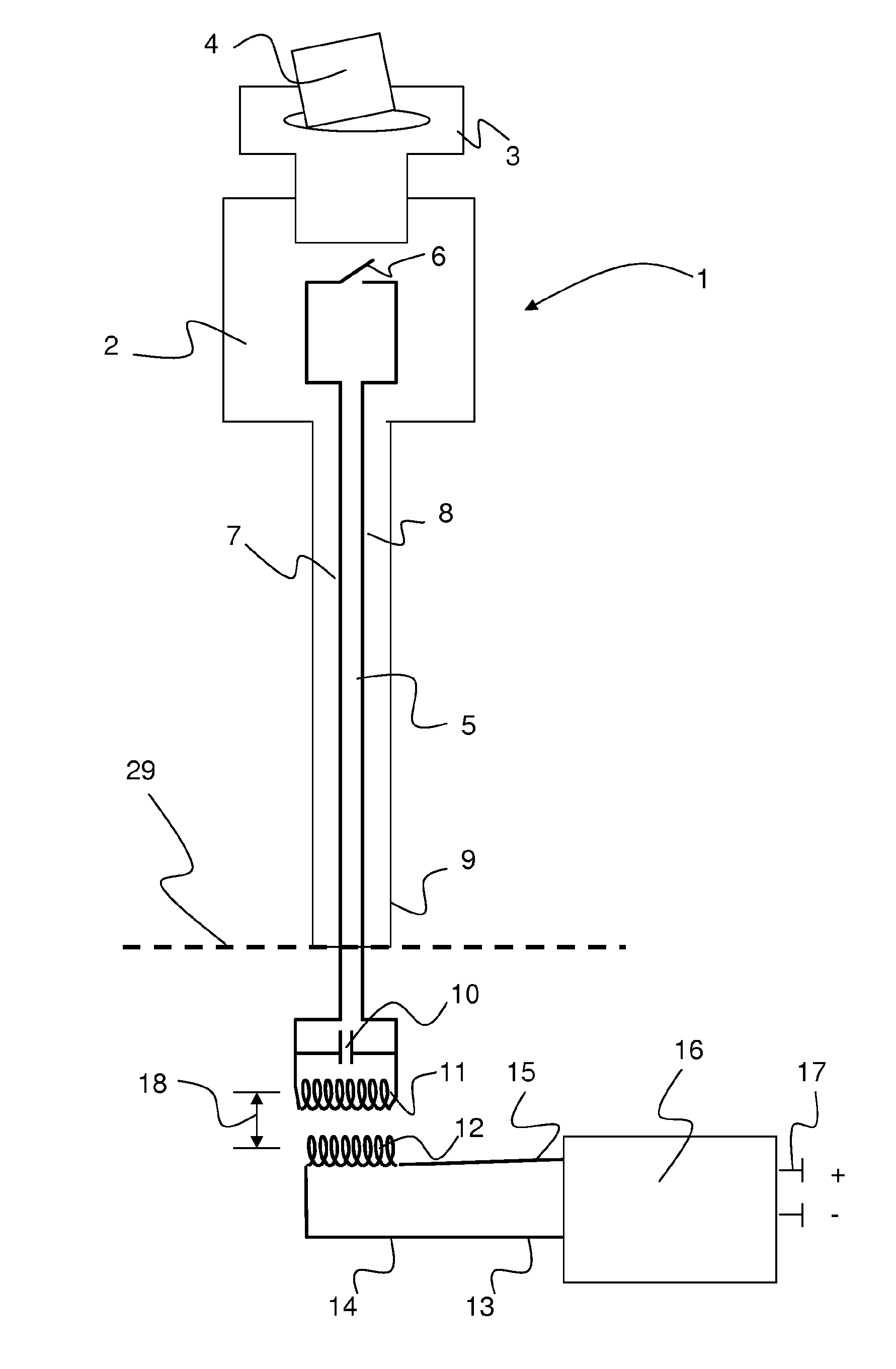 Electronic status detection device