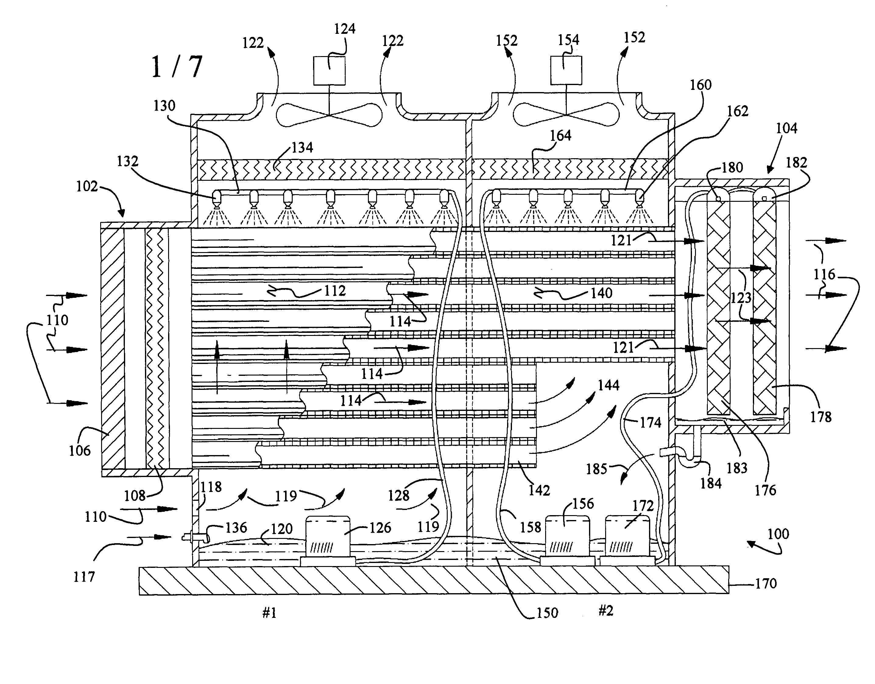 Multi-stage hybrid evaporative cooling system