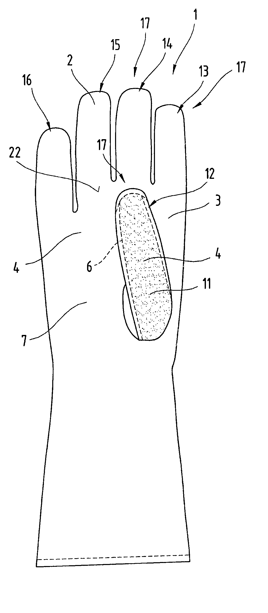 Glove and lining for a piece of equipment