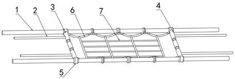 Rope net bearing device for lead crossing erection
