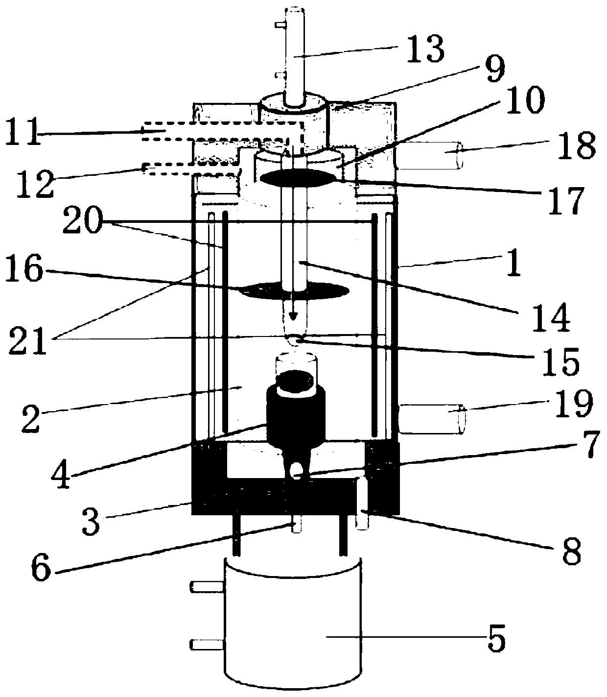 Sample gas extraction device for testing total sulfur and effective sulfur content of non-metal powder