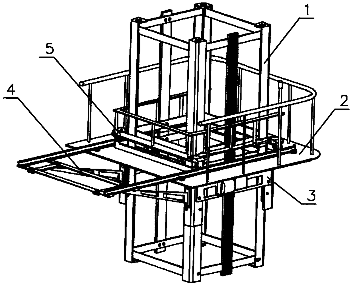 Steel-structure elevating working platform of building