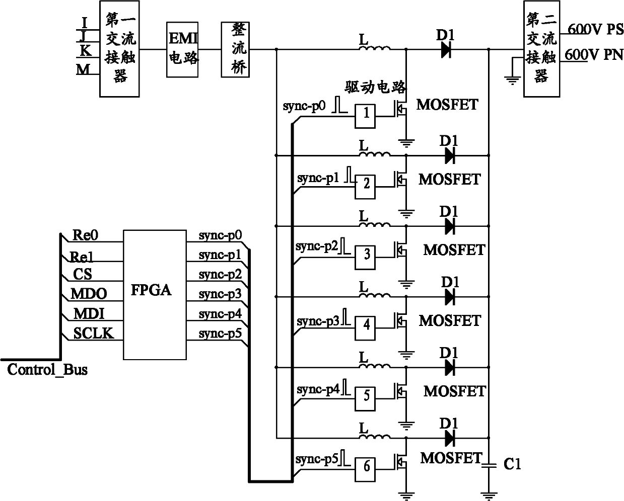 Centrally connected power supply system of LED display screen