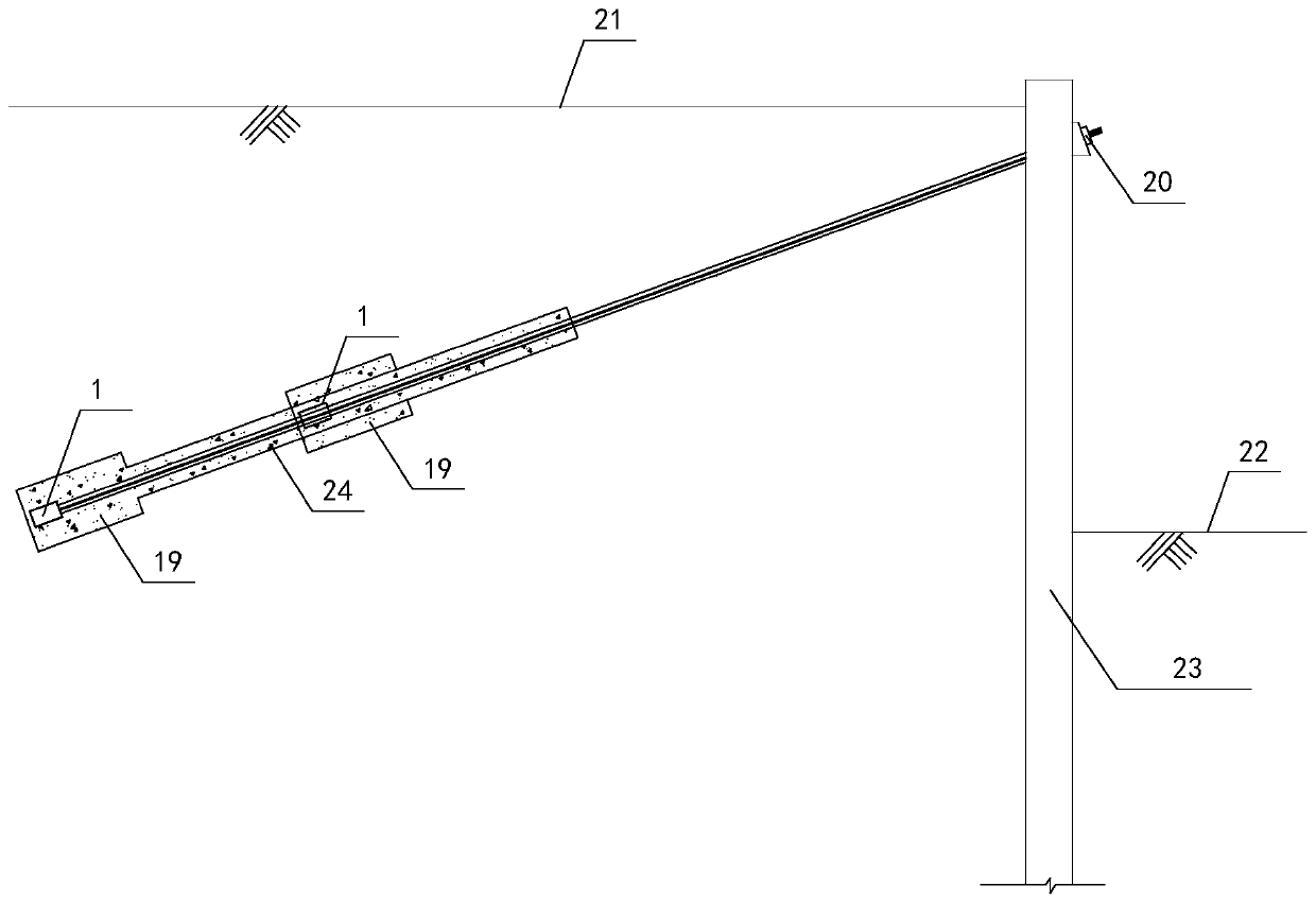 Recoverable center type anchor cable and application method thereof