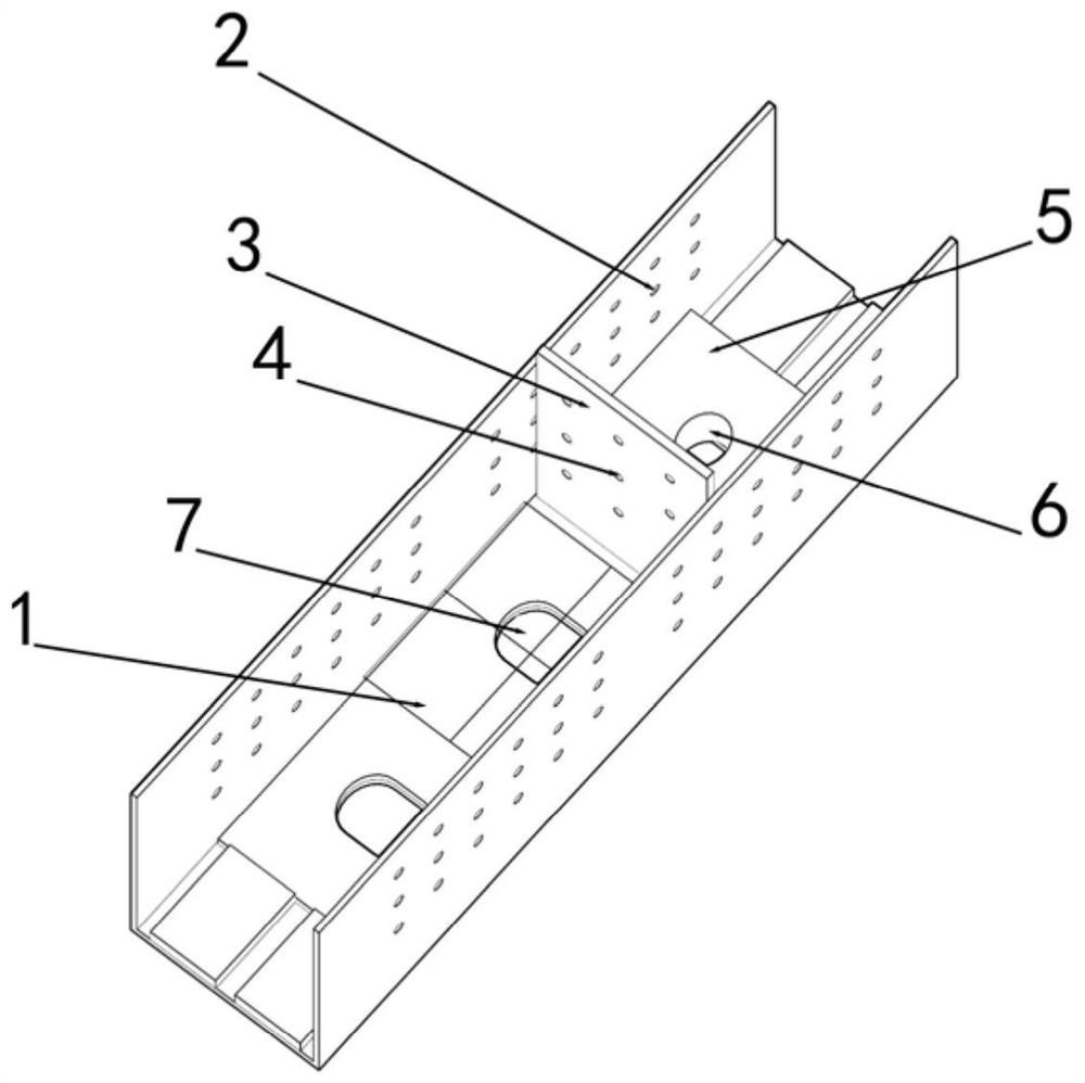 Connecting piece and reinforced light steel keel wall integrated with prestressed flat steel strip