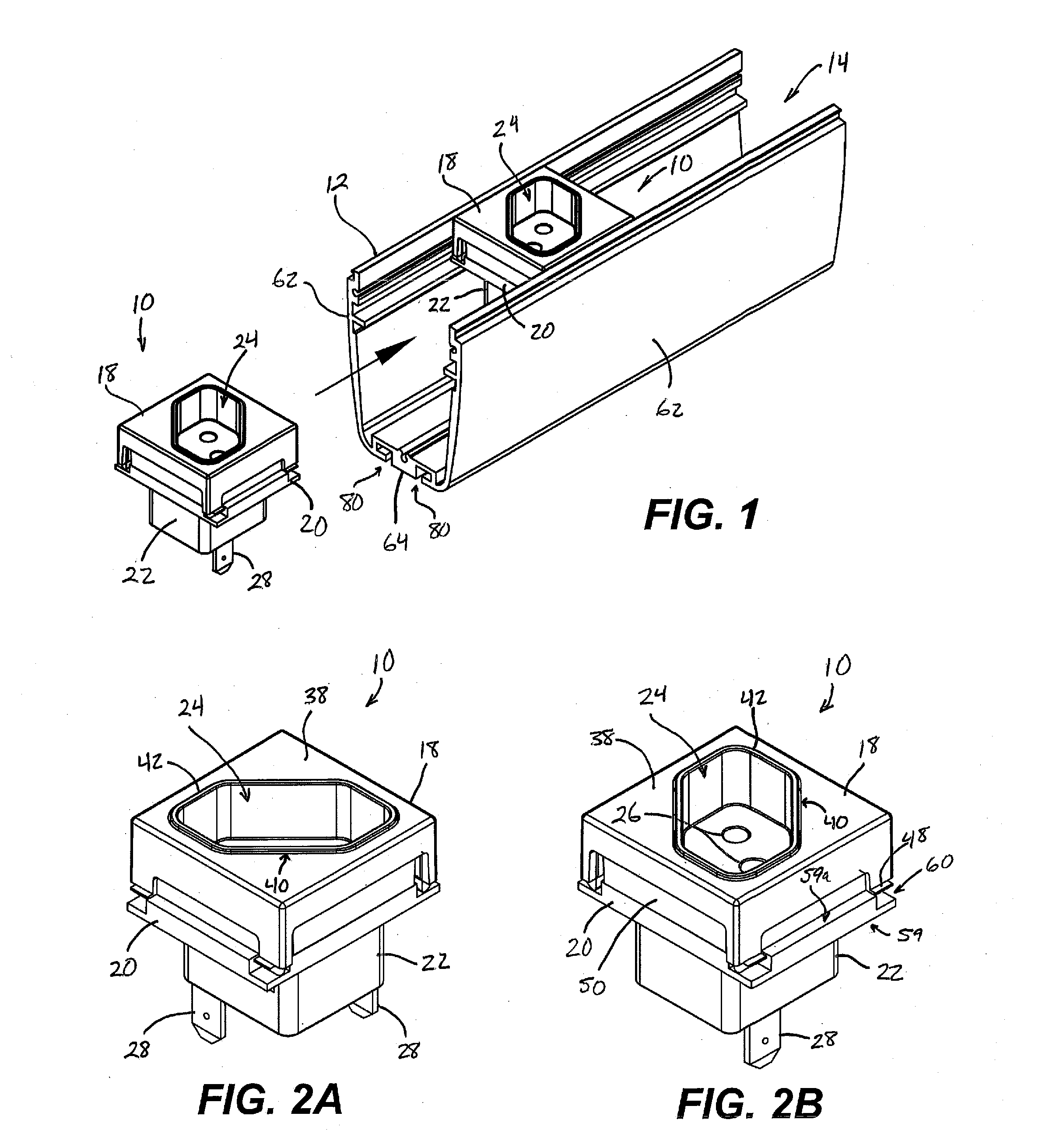 Mounted electrical receptacle