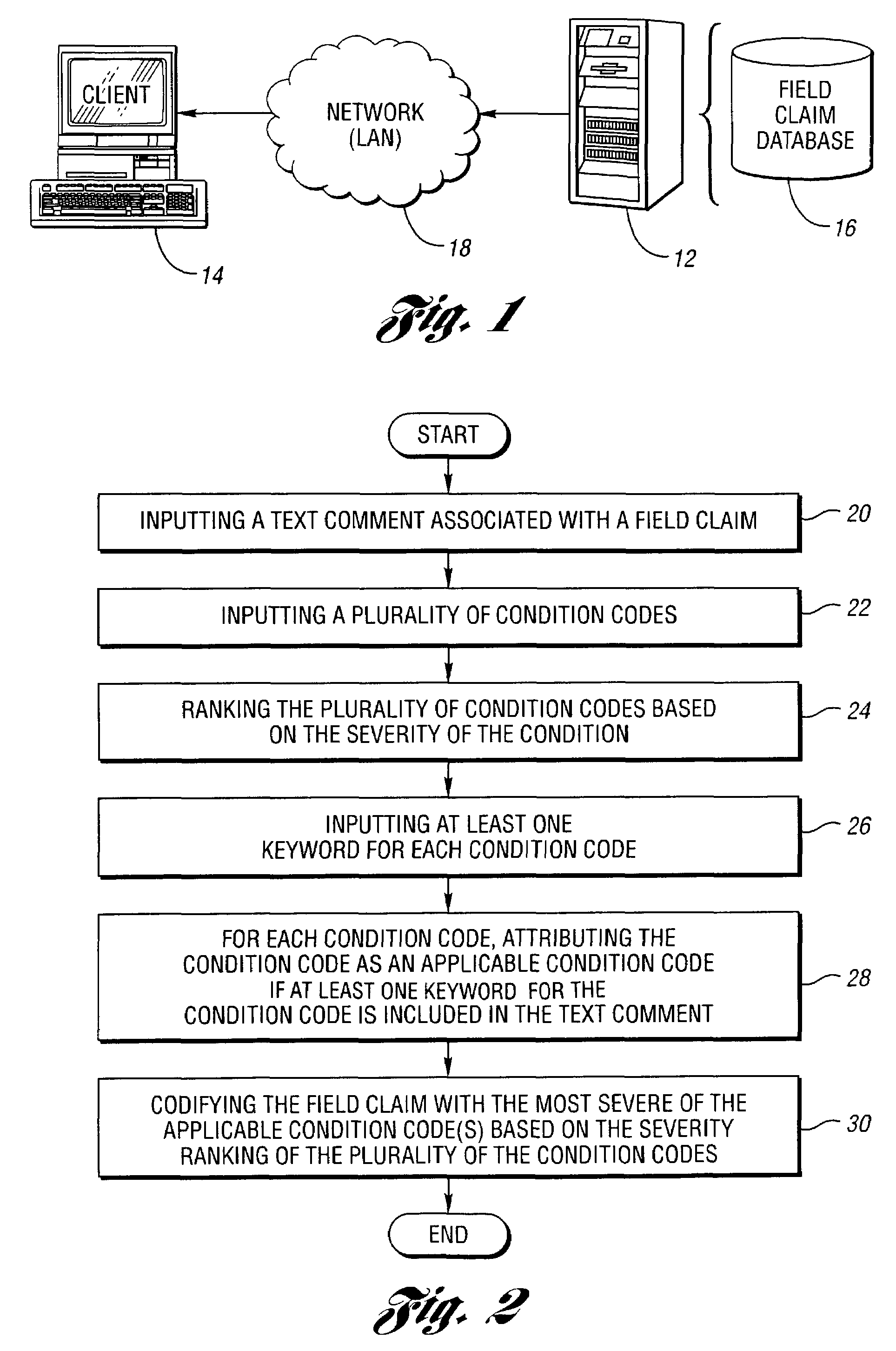 Computer-implemented method and system for attributing applicable condition codes to field claims