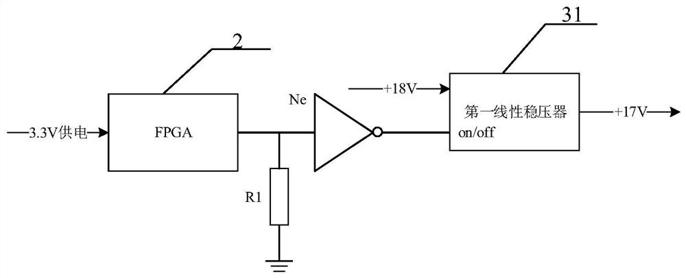 A tdi CCD power-on sequence control circuit