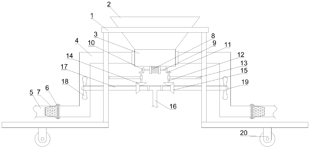 Vacuum drawing type dust removal hopper