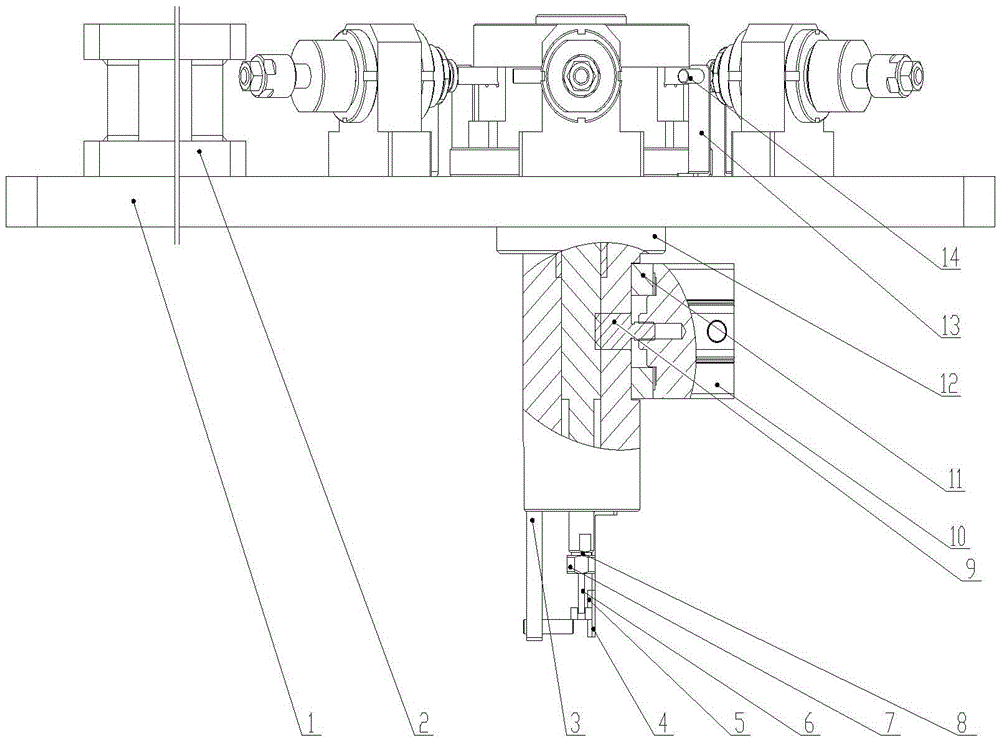 A control valve point riveting machine device for vacuum booster production line