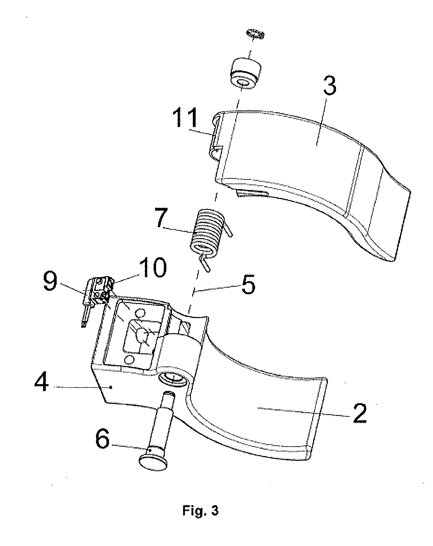 Manually openable clamping holder with sensor