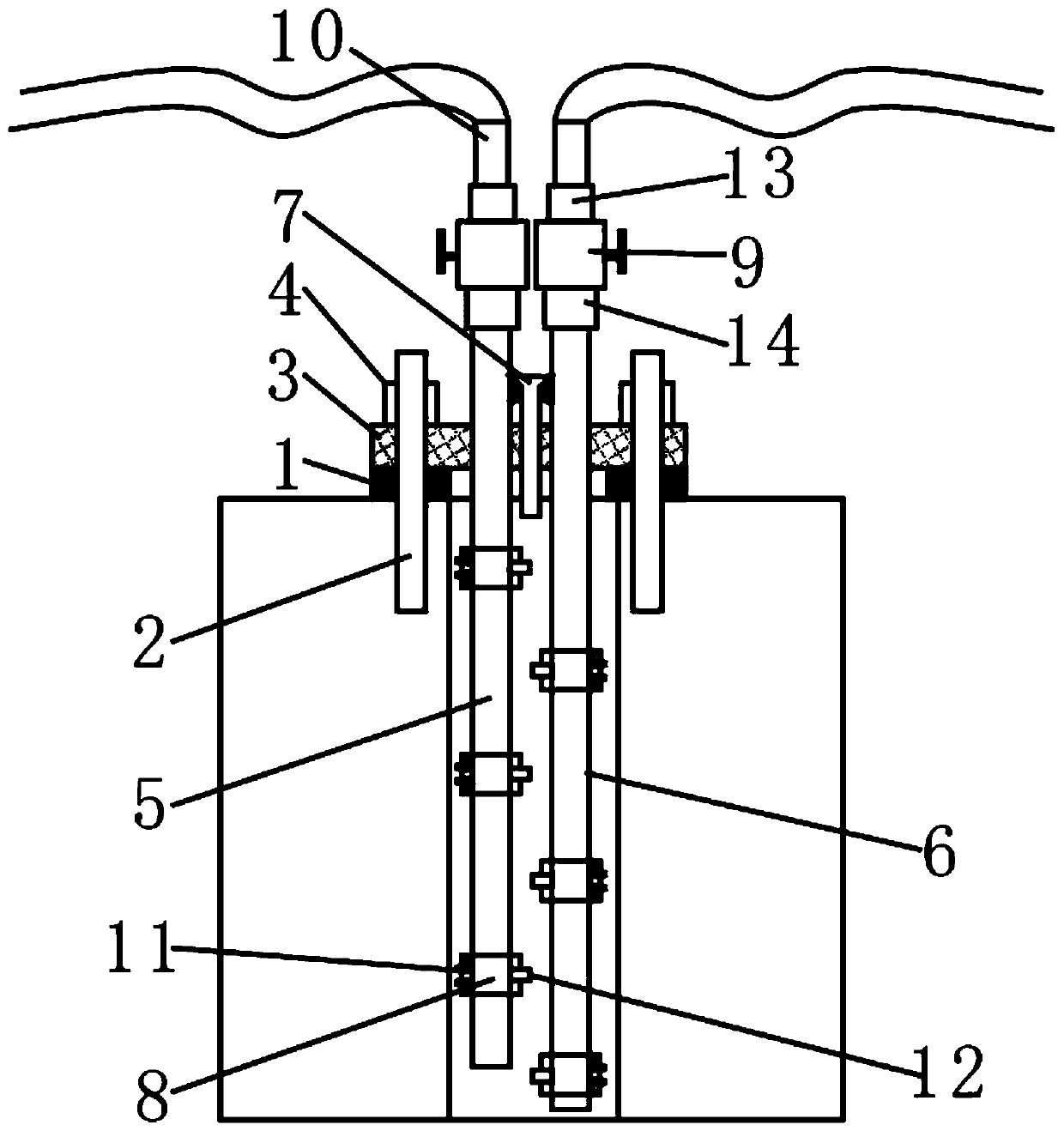 A double-hole double-fluid grouting method