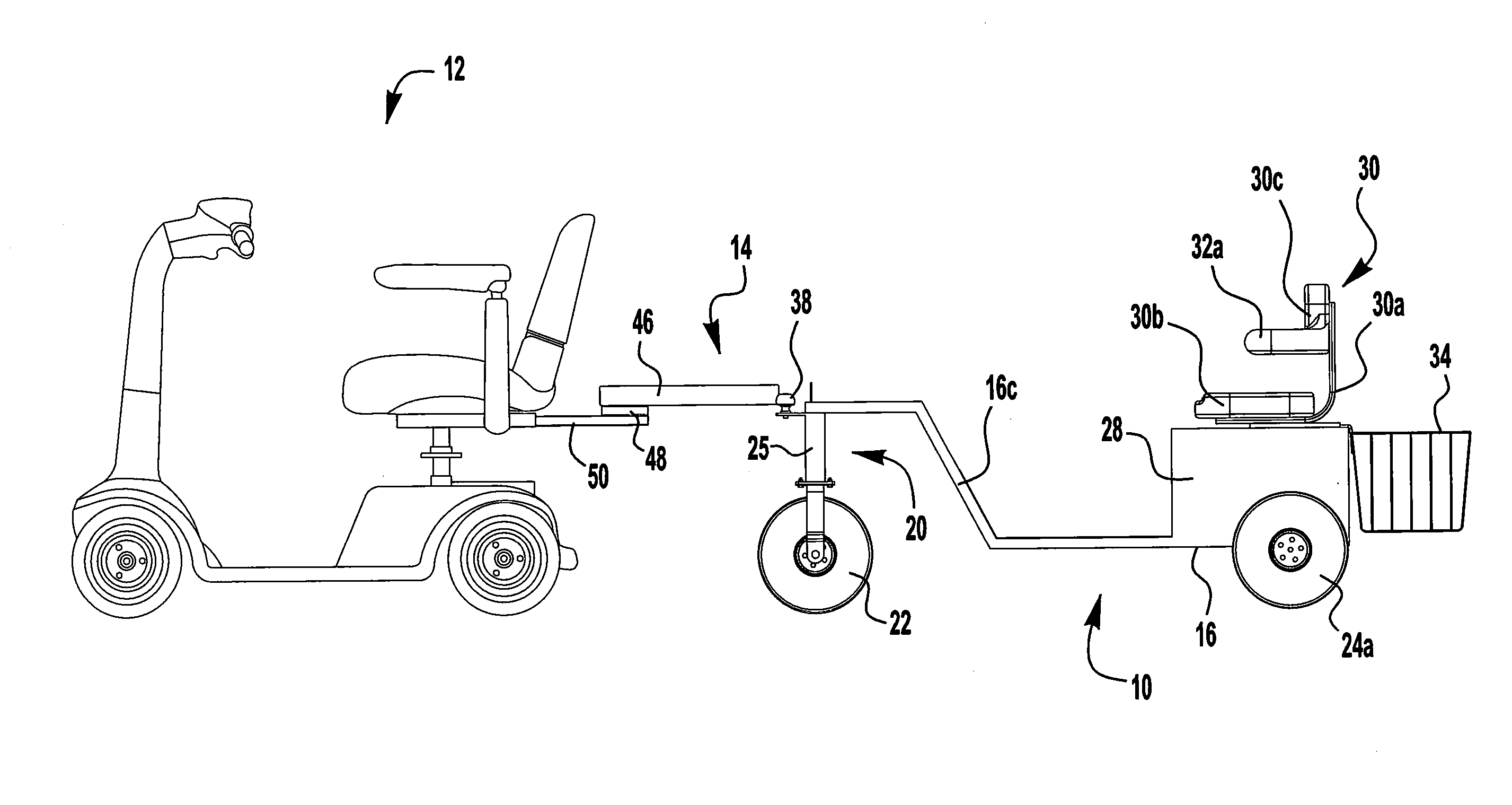 Mobility scooter trailer