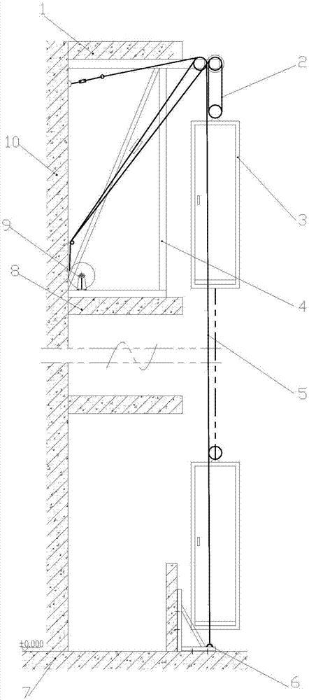 Tensioning flexible guide rail type domestic simple elevator