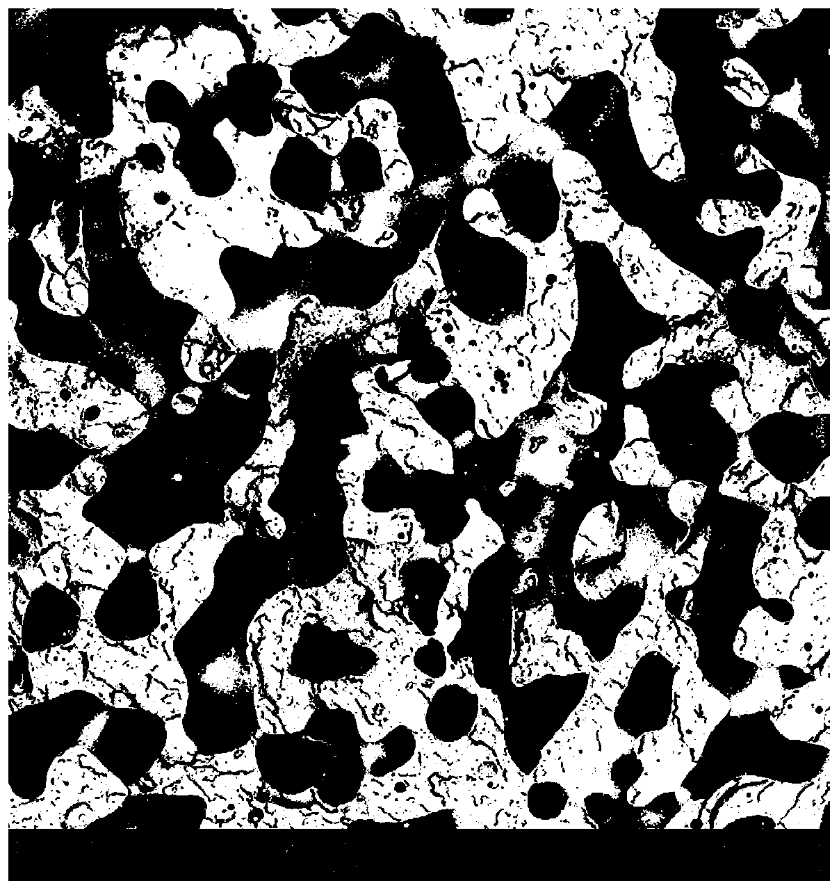 Polymer tissue engineering scaffold porous material with good pore connectivity and preparation method thereof