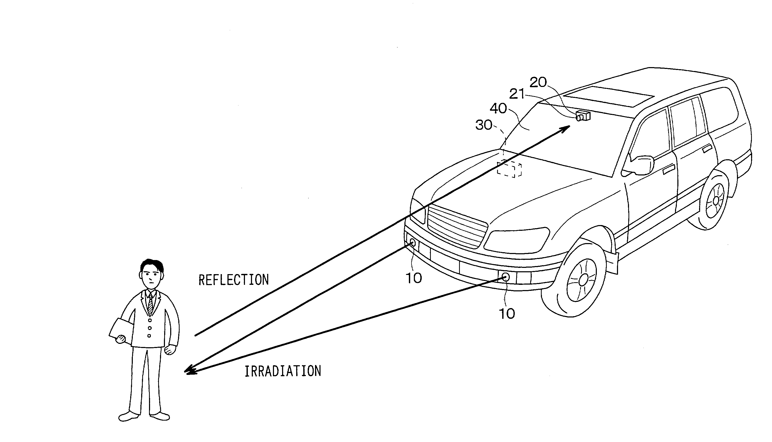 Vehicular forward-vision display system decreasing luminance with decreasing vehicle speed