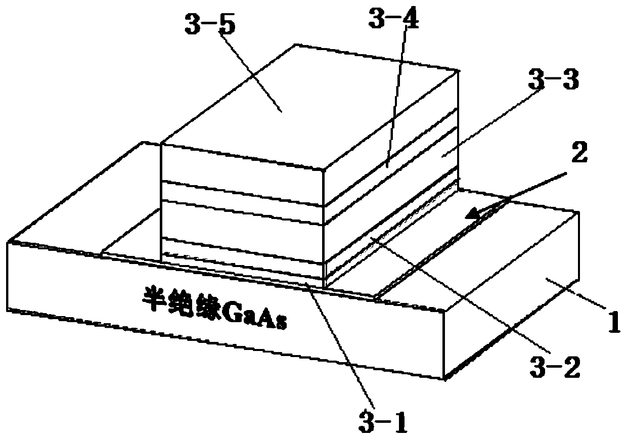 Different-plane structure GaAs photoconductive switch based on graphene interface layer and preparation process thereof