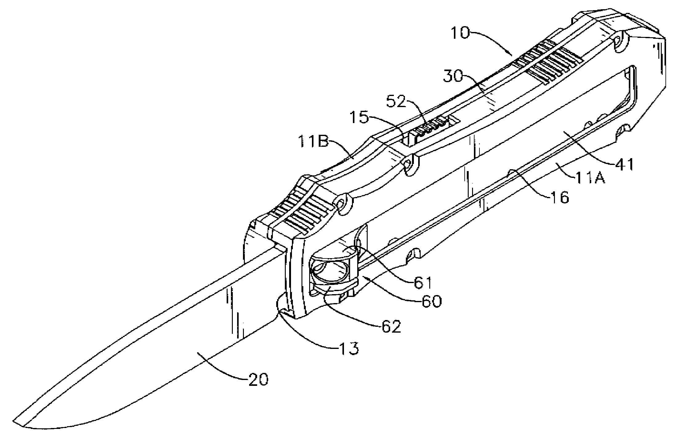 Retractable blade knife with opening assisted mechanism