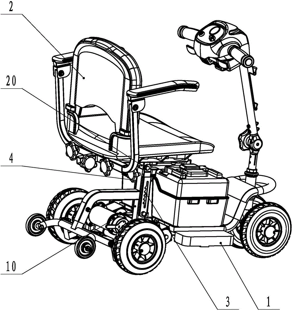 Scooter with telescopic adjustable seat