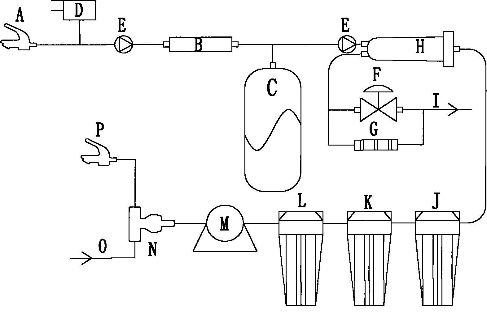 Pure water machine system with negative pressure stop valve