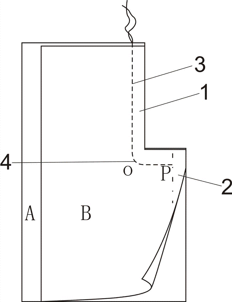 Processing technology of garment folding door slit structure