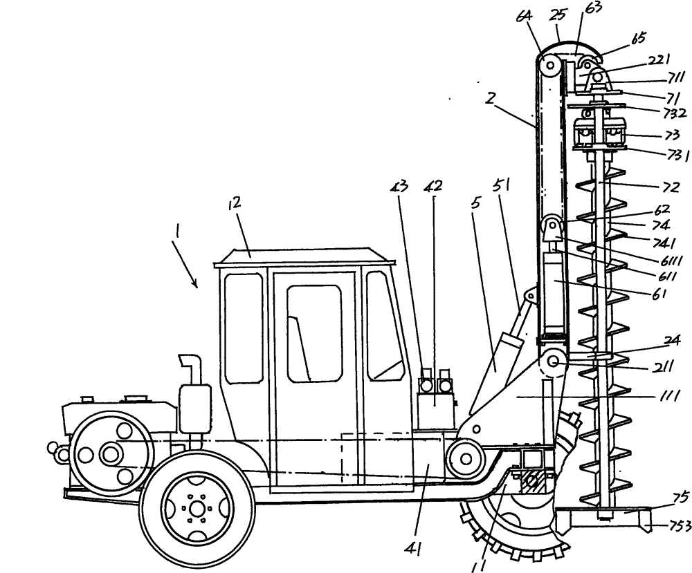 Pot hole drilling machine carried on vehicle