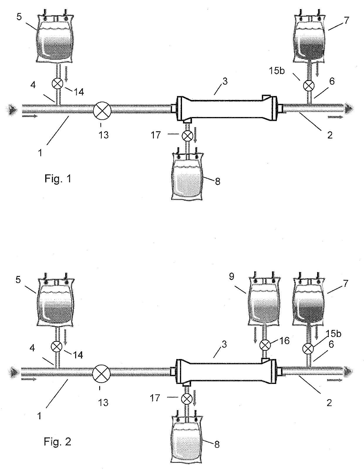 Multipart fluid system and a system for citrate anticoagulation in an extracorporeal blood circuit