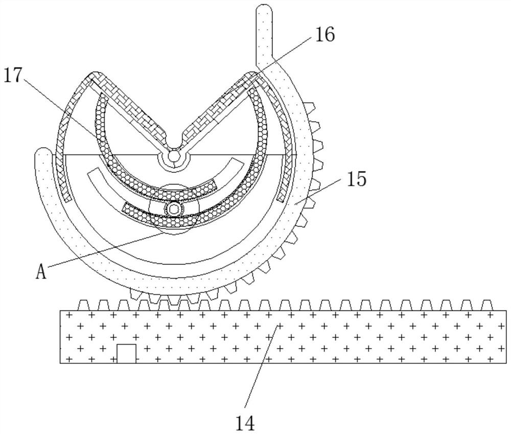 A metal plate bending device based on the principle of gear transmission