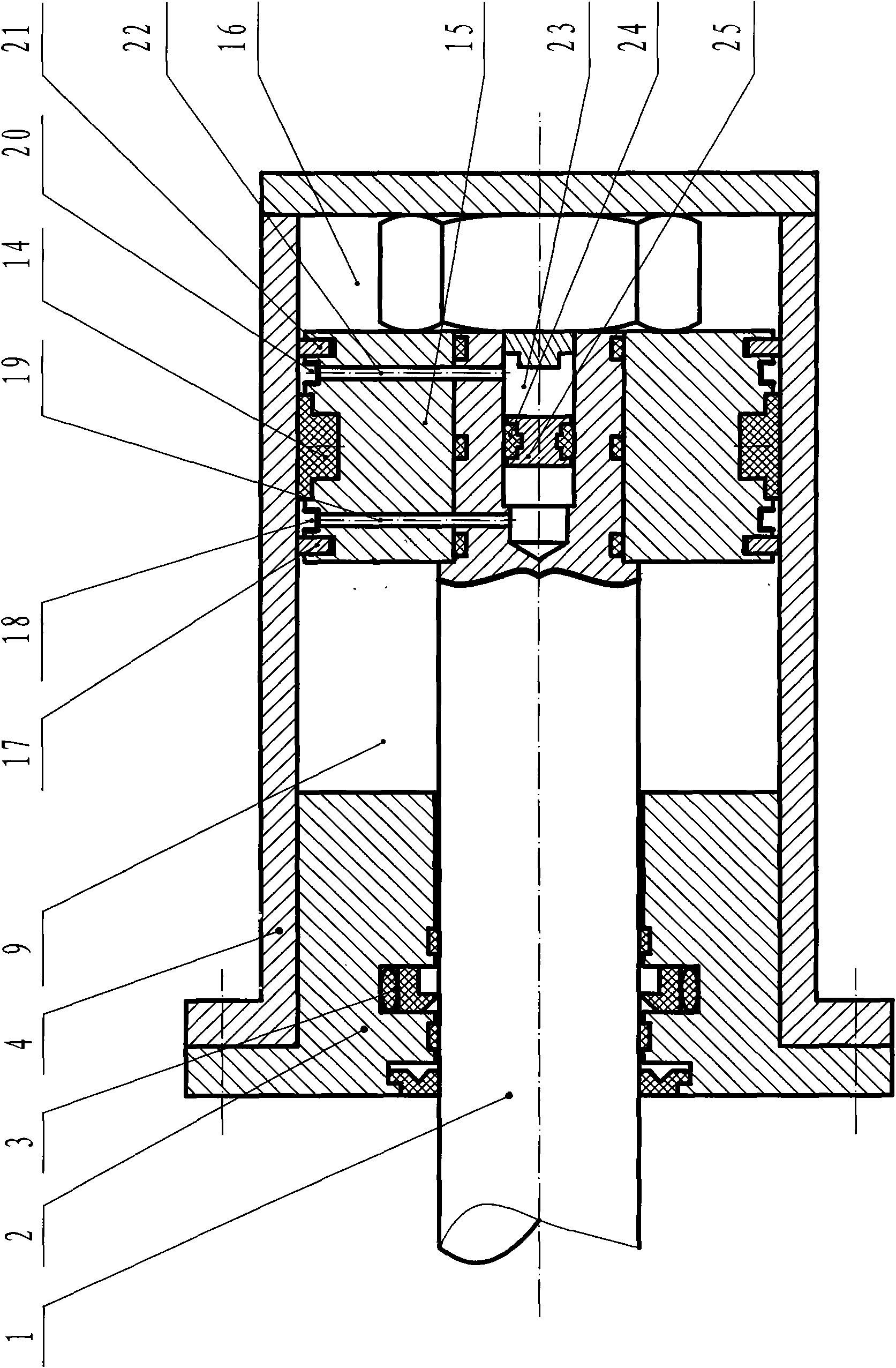Auxiliary piston method for sealing oil cylinder