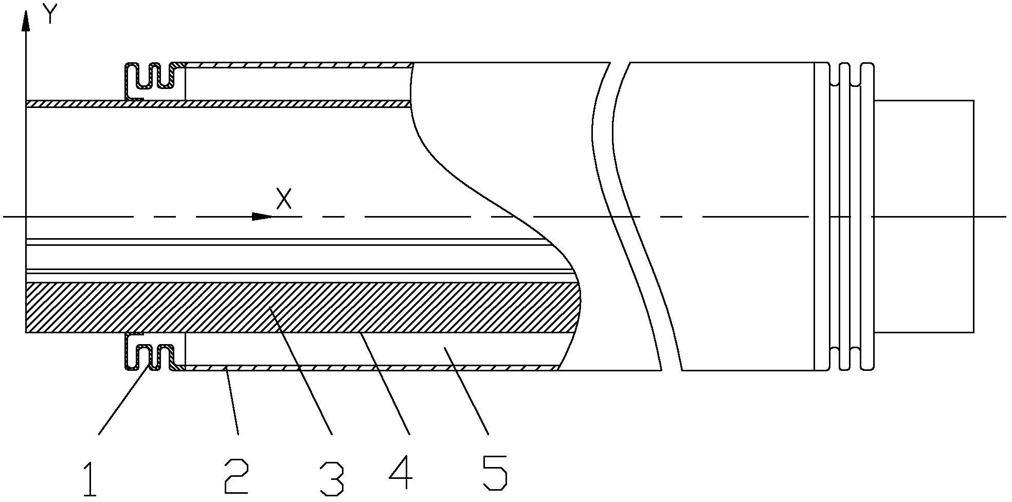 Tank type solar vacuum heat collecting tube with one-sided inner fin