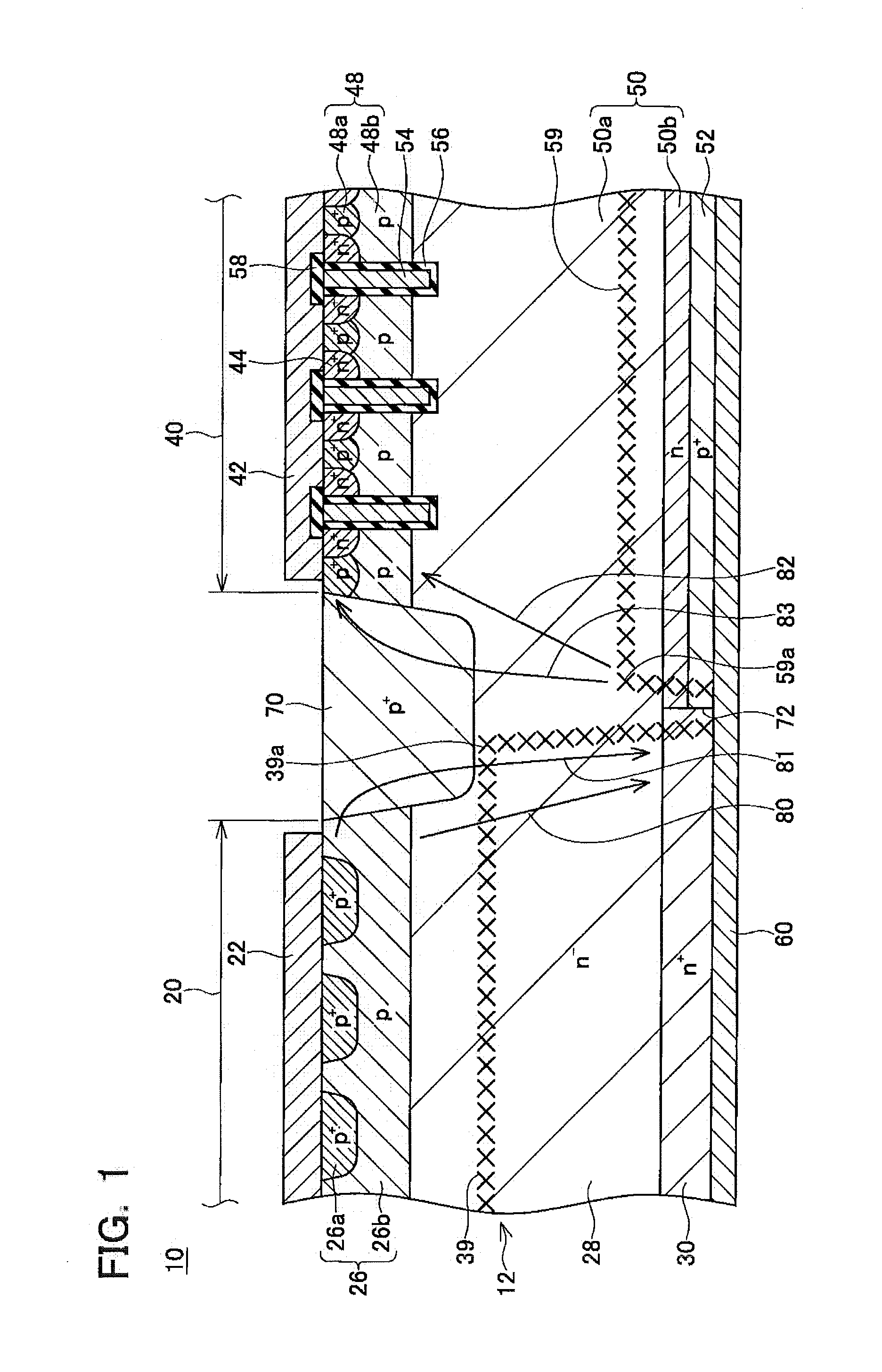 Semiconductor device having semiconductor substrate including diode region and IGBT region