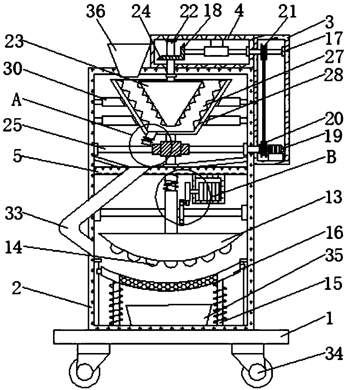 Multistage crushing device of coal