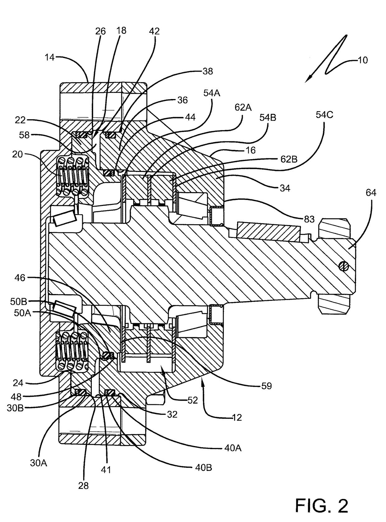 Spring applied, hydraulically released wheel-mount brake having improved stationary disc support